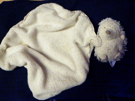 Doudou plat hérisson blanc