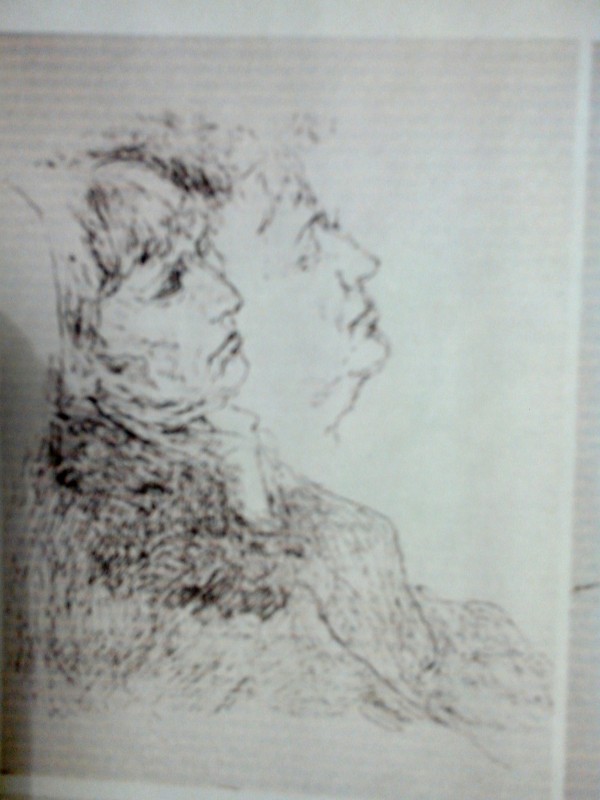 carnet à dessin, couverture marron, stylo noir ou bleu
