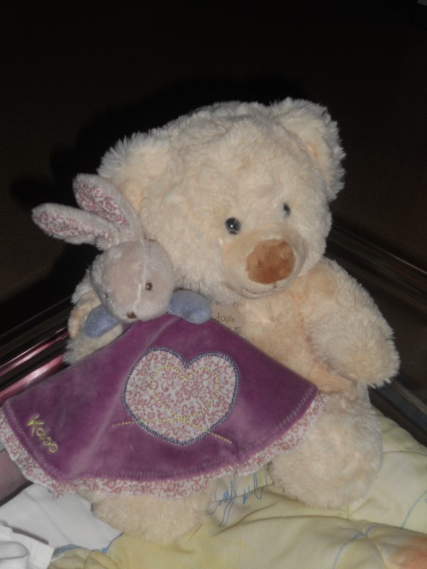 perdu doudou kaloo lapin violet et un doudou rose