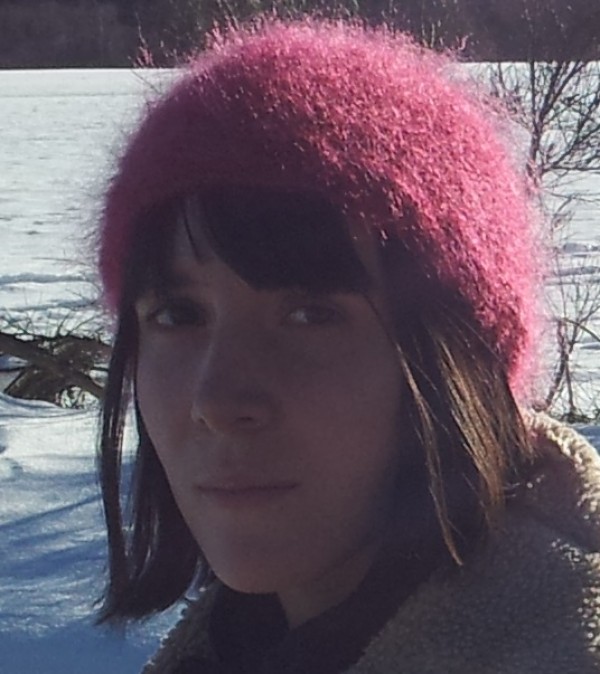 Bonnet rose en mohair