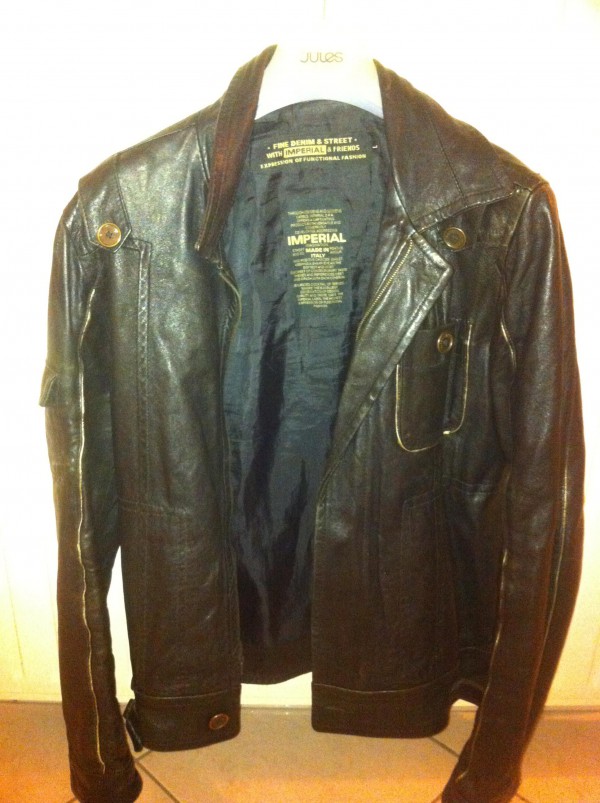 Trouvé veste cuir noir denim imperial, Lyon DV1