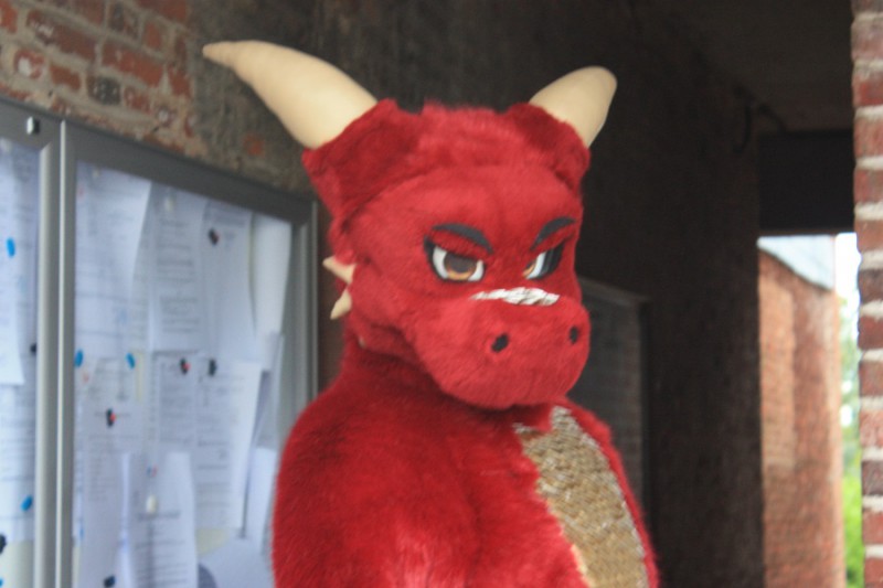 Tête dragon rouge costume