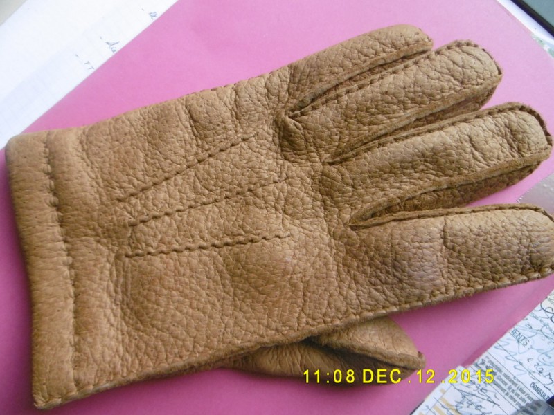 gant cuir marron