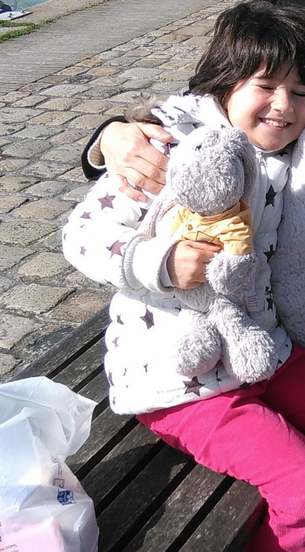 doudou lapin gris