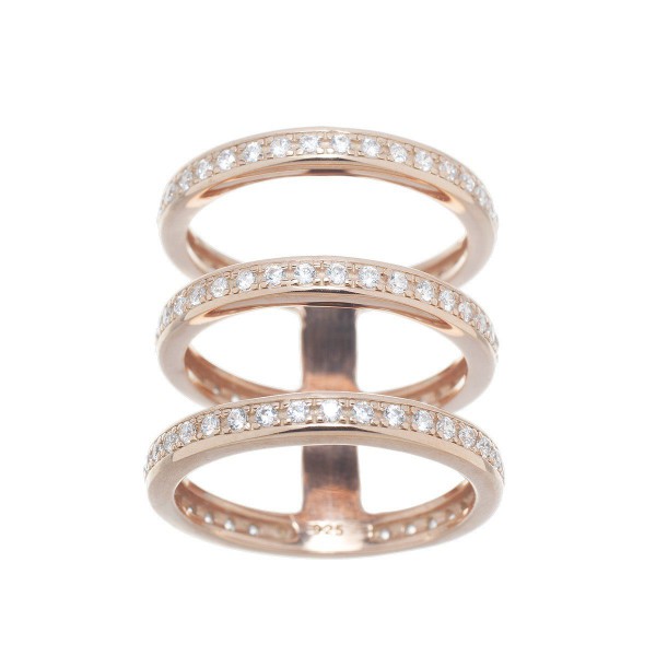 Perdue bague 3 anneaux couleur tout rose taille 54