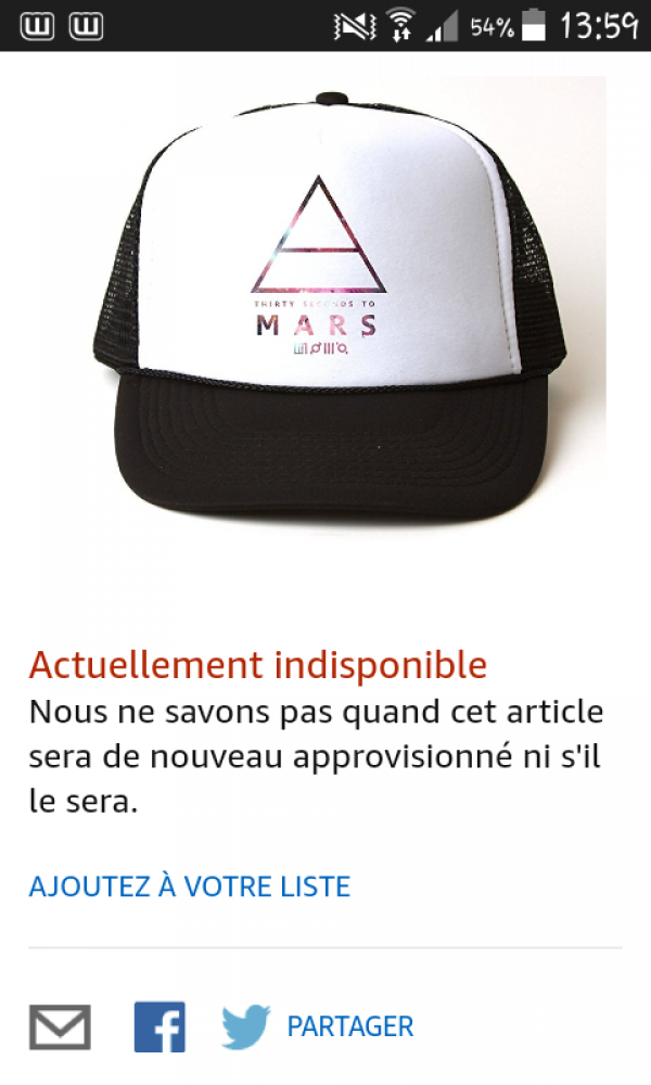 Perdu Casquette 30 second to mars à Issy-Les-Moulineaux au parc de l'Isle Saint Germain