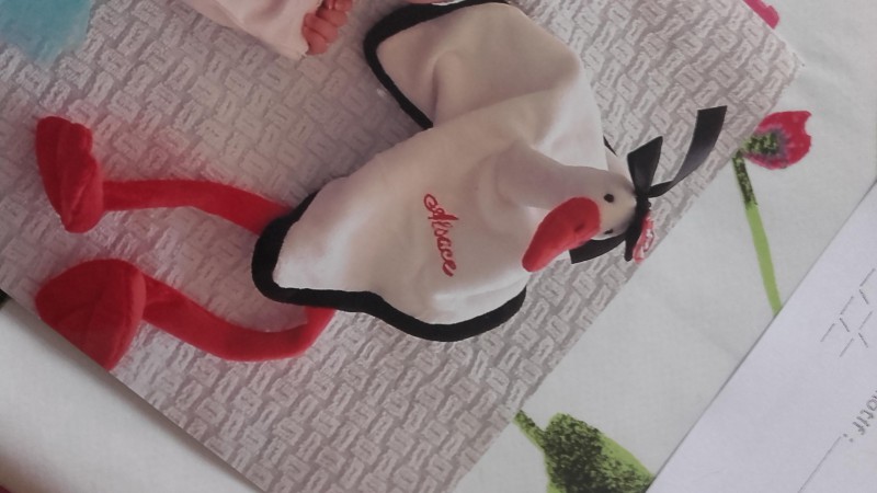 Doudou cigogne alsace
