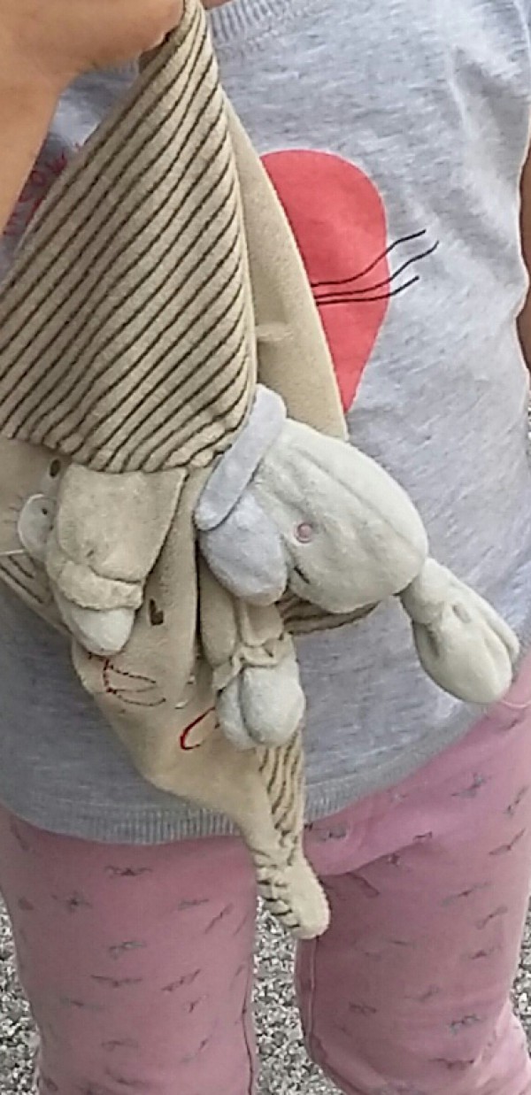 Doudou lapin avec sucette