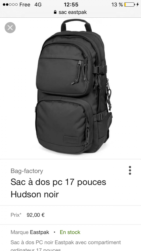 Sac à dos eastpak remplis