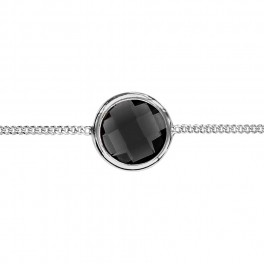 bracelet pierre noire et chaine argent