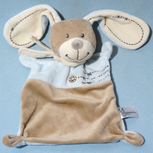 Perdu Doudou beige et bleu Saint-Malo