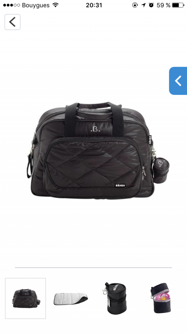 Vol sac à langer noir