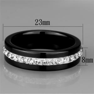 Bague céramique noire avec des diamants