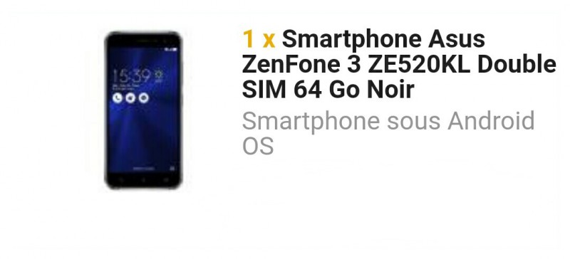 Perdu Asus ZenFone 3 ZE520KL, lille