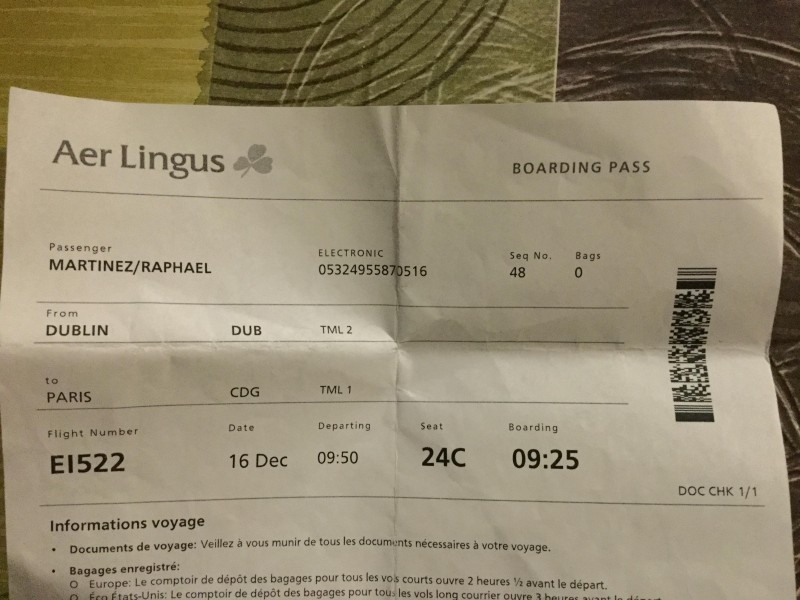 Téléphone portable perdu iPhone 6 ds vol Aer Lingus