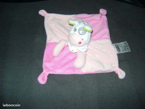 Perdu doudou rose vache