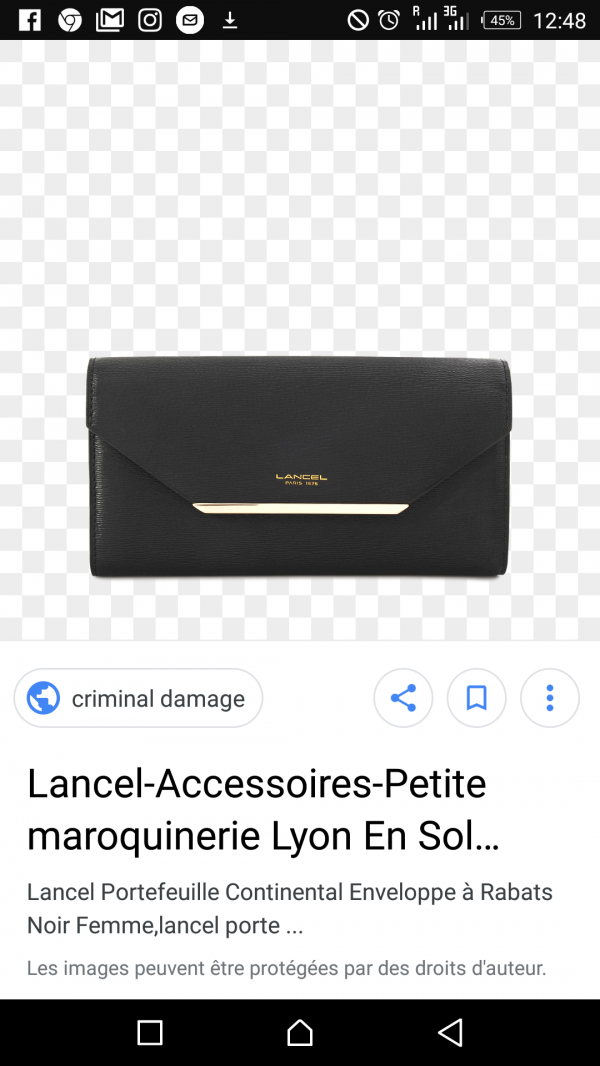 Perte porte monnaie en cuir Noir Lancel dans le vol Bastia/Paris le 17/12.2017