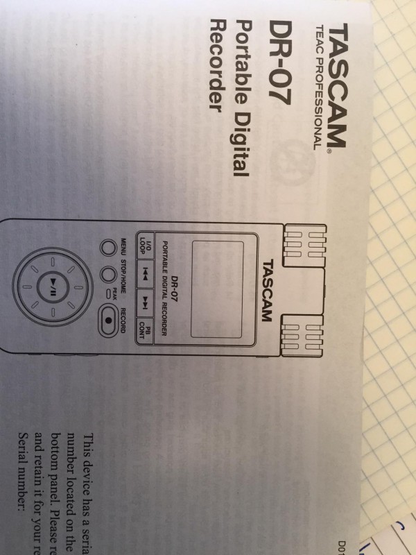 ENREGISTREUR PORTABLE DIGITAL - TASCAM - DR 07