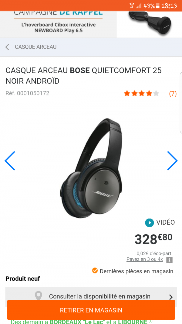 Casque audio bose