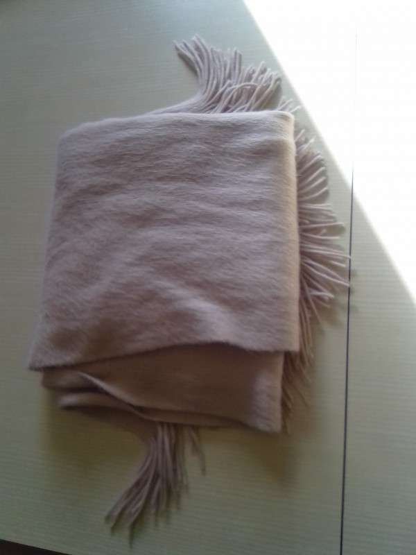 Trouvée: écharpe cachemire rose pâle dans ter