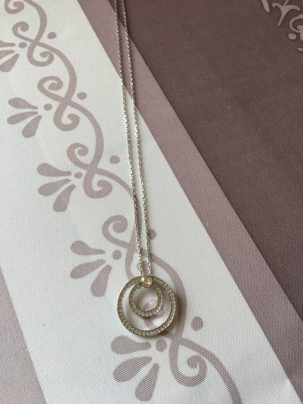 Collier argent avec double pendentifs ronds - parking salle felicien cormontreuil