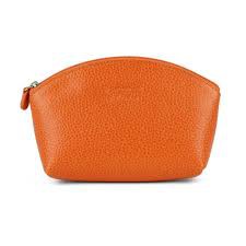 Petite troussse en cuir orange de maquillage perdu