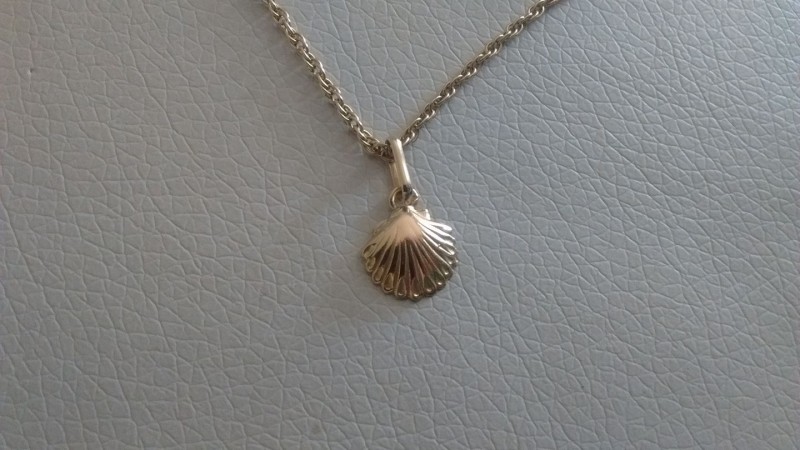 Chaine en or jaune ras de cou avec pendentif coquille saint jacques à Pornic