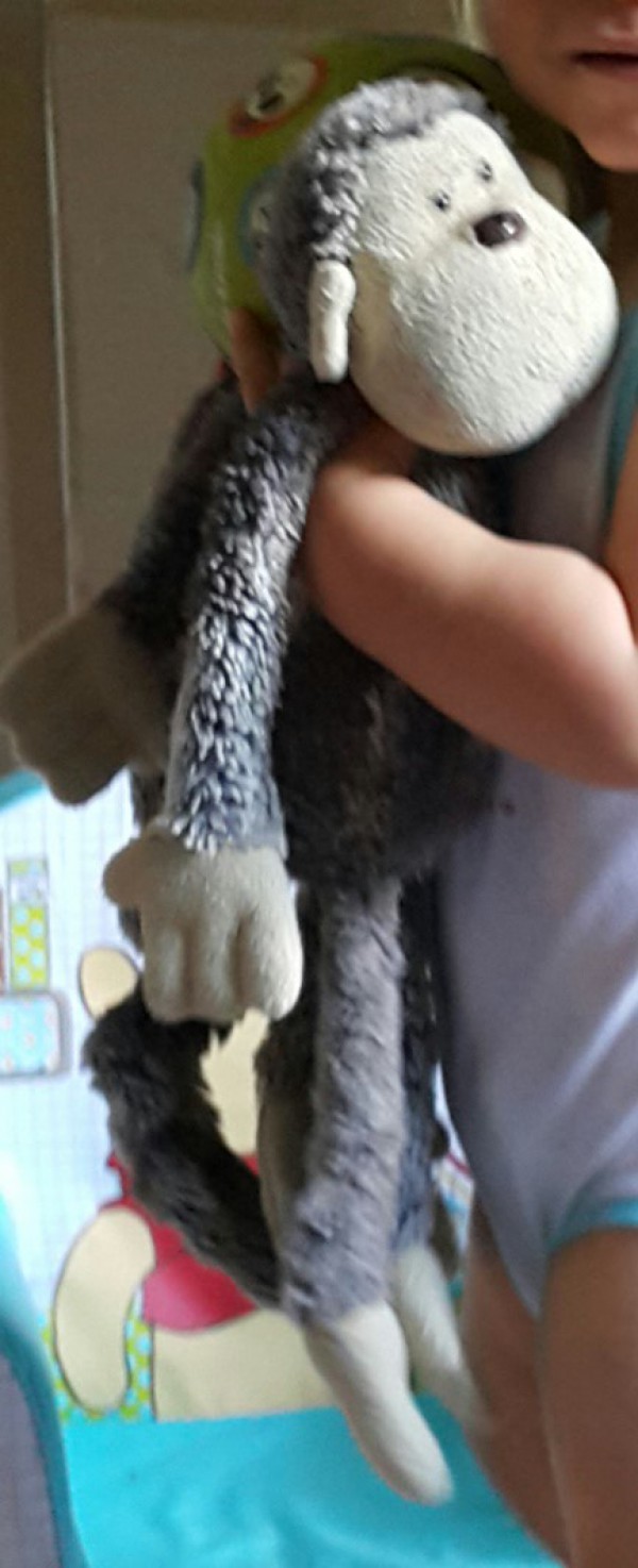 Doudou singe en peluche