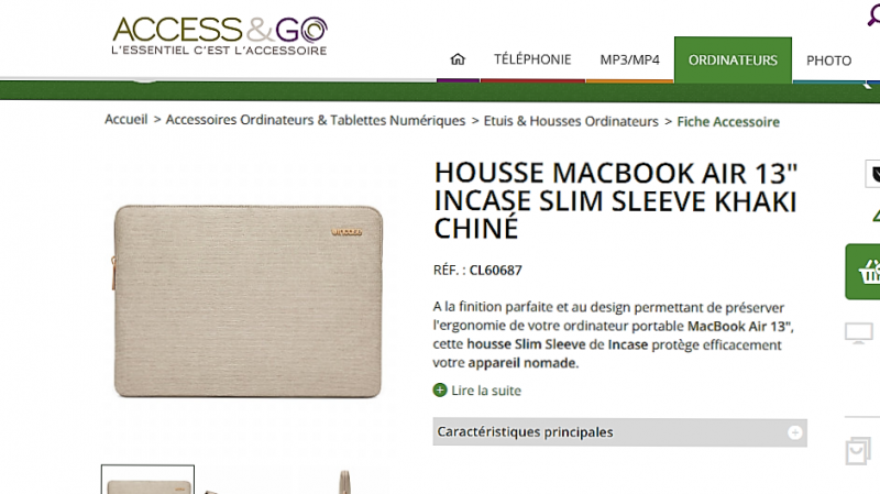 Mac Book Air dans une pochette beige Incase - Avion Brussel Airlines
