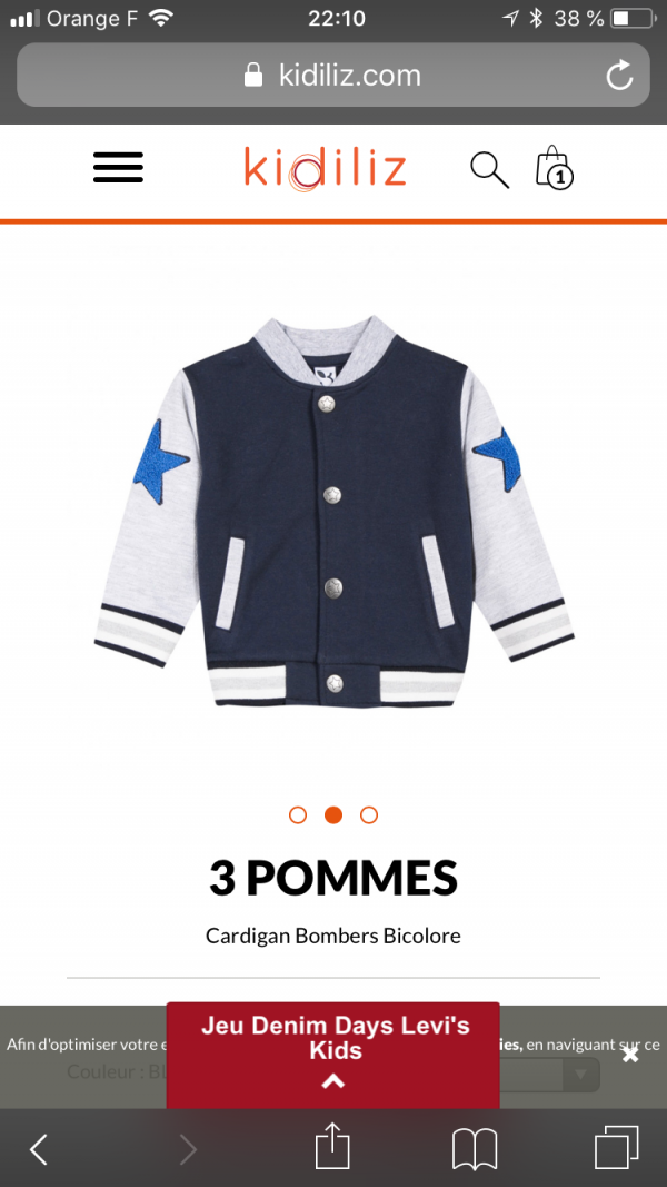 Perdu Veste enfant 6/9 mois parking gymnase jean gauvrit a carquefou