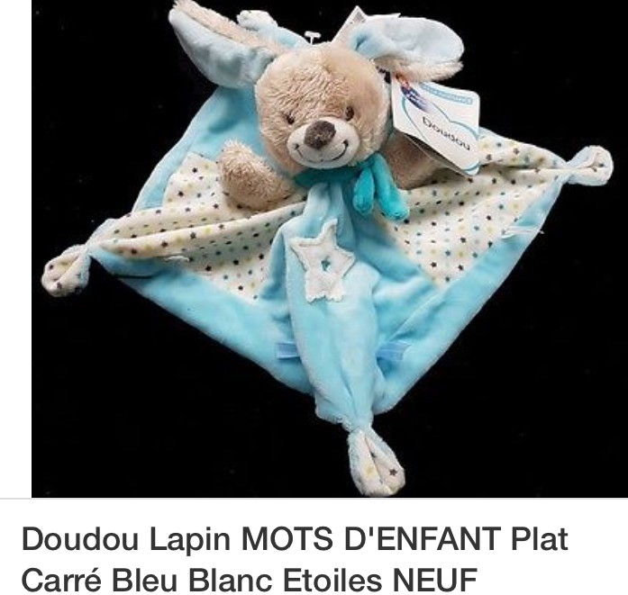 doudou lapin bleu mots d’enfants