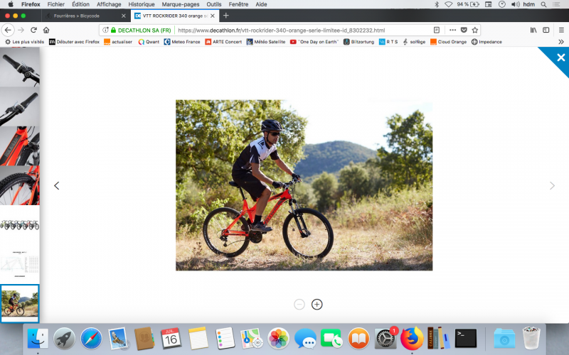 VTT ROCKRIDER 340 ORANGE 26" B'TWIN