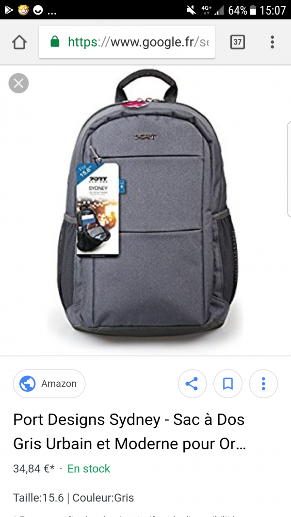 Sac à dos gris plat volé à Nantes