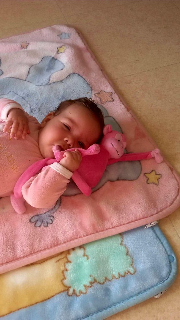 Doudou petit singe rose