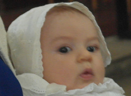 Bonnet bébé blanc (beguin de baptême)