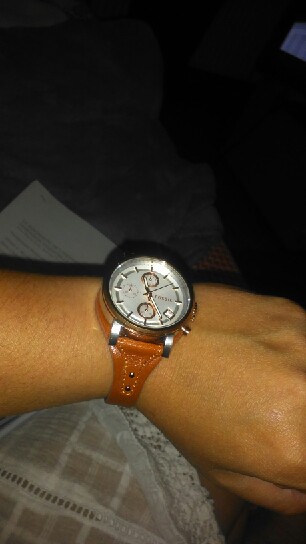 montre fossil bracelet cuir marron