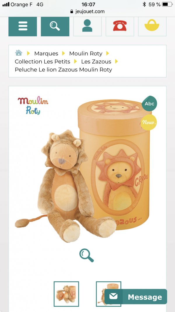 Doudou Lion jaune perdu à Cassis