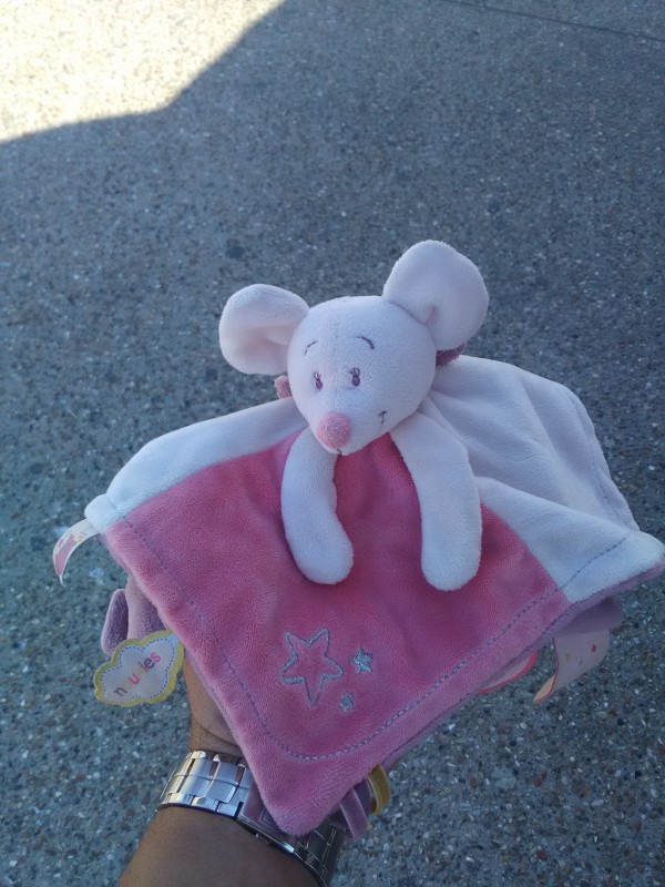 Doudou noukie's rose et beige souris plage du Havre le 02/09/2018