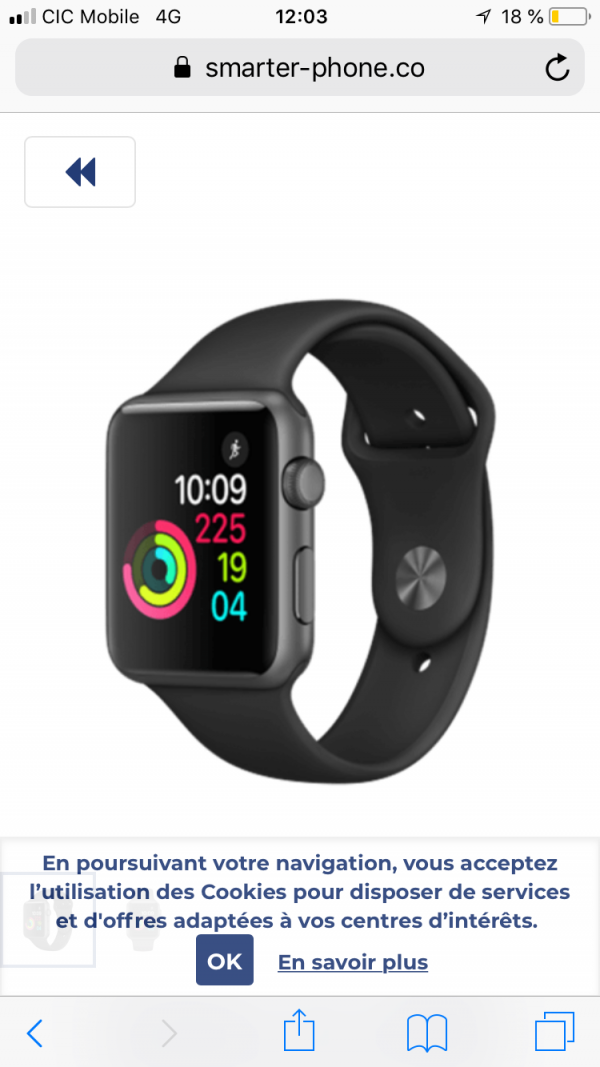 Perdu montre appel watch série 2 oublié dans l’avon