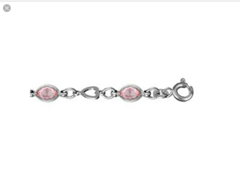 Perdu bracelet coeur argent pierre rose à Dijon ou Poncey Les Athée