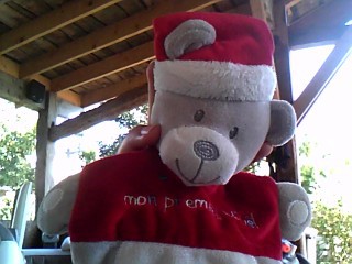 Doudou pere noel rouge et blanc