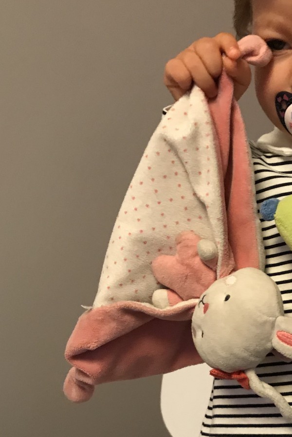 Doudou lapin rose Troyes