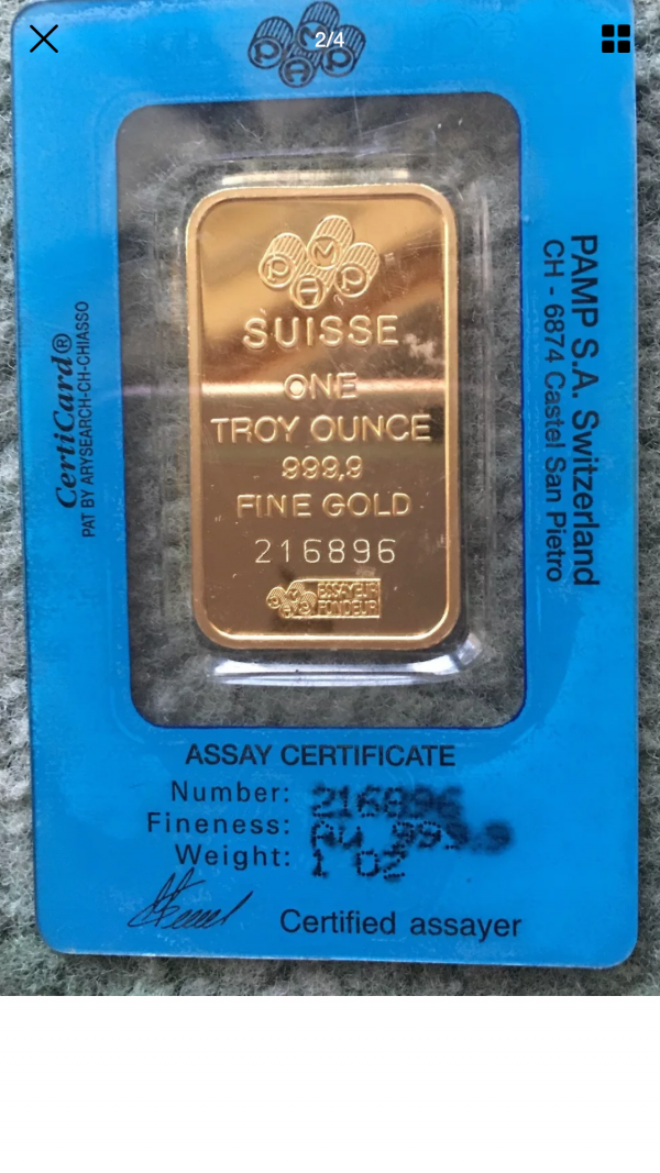 Pamp Suisse gold one troy once