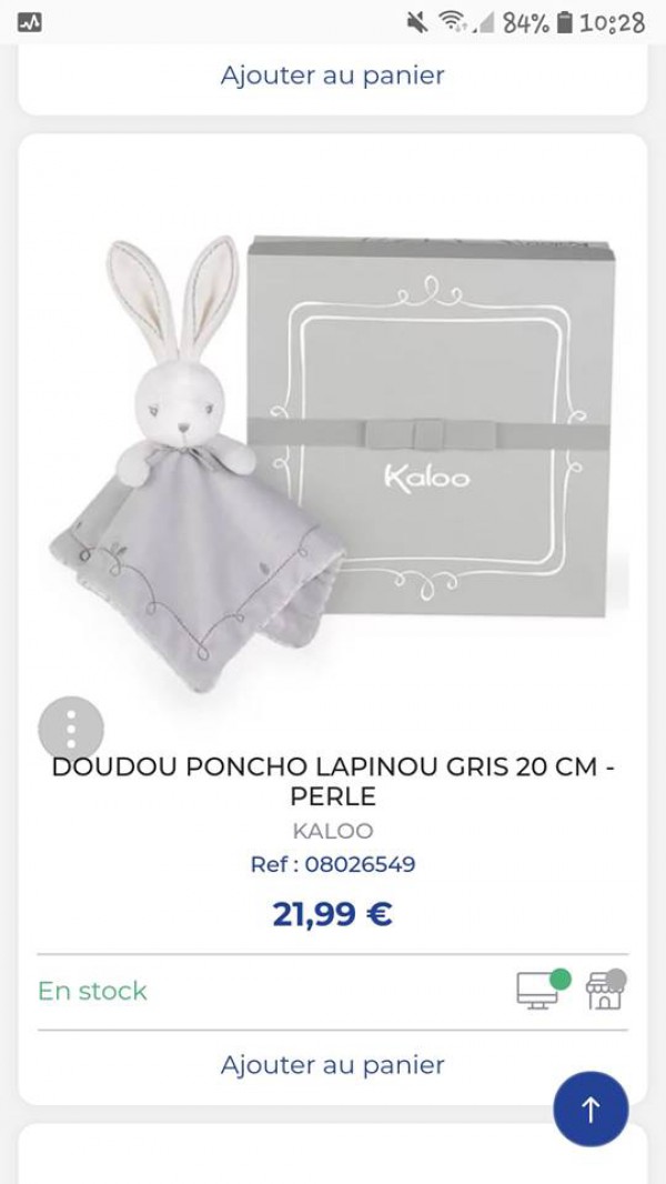 doudou lapin rose passé au salon de vintage de rennes