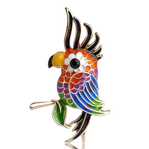 Broche perroquet colorée