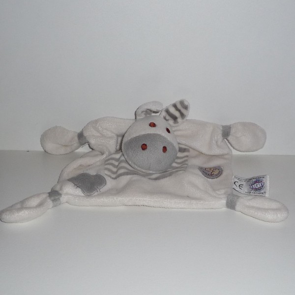 doudou enfant zebre blanc et gris