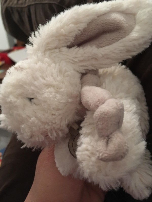 Doudou Lapin Blanc/Gris