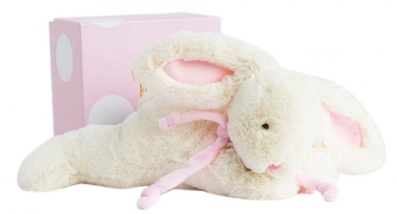 Perdu doudou lapin blanc et rose
