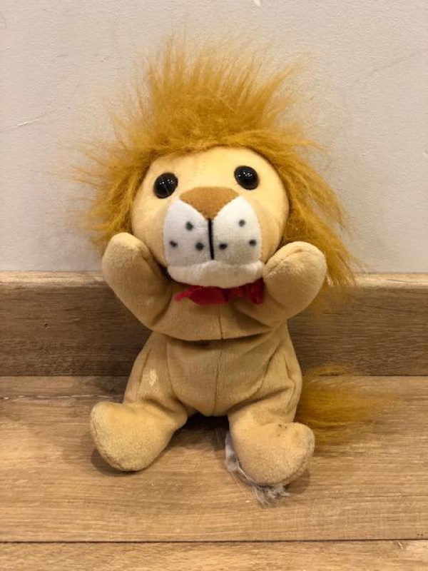 doudou lion sur piste cyclable