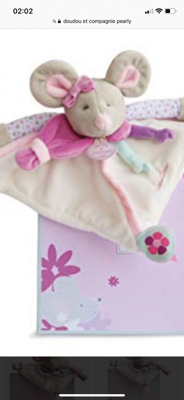 perdu doudou blanc et rose de la marque doudou et compagnie